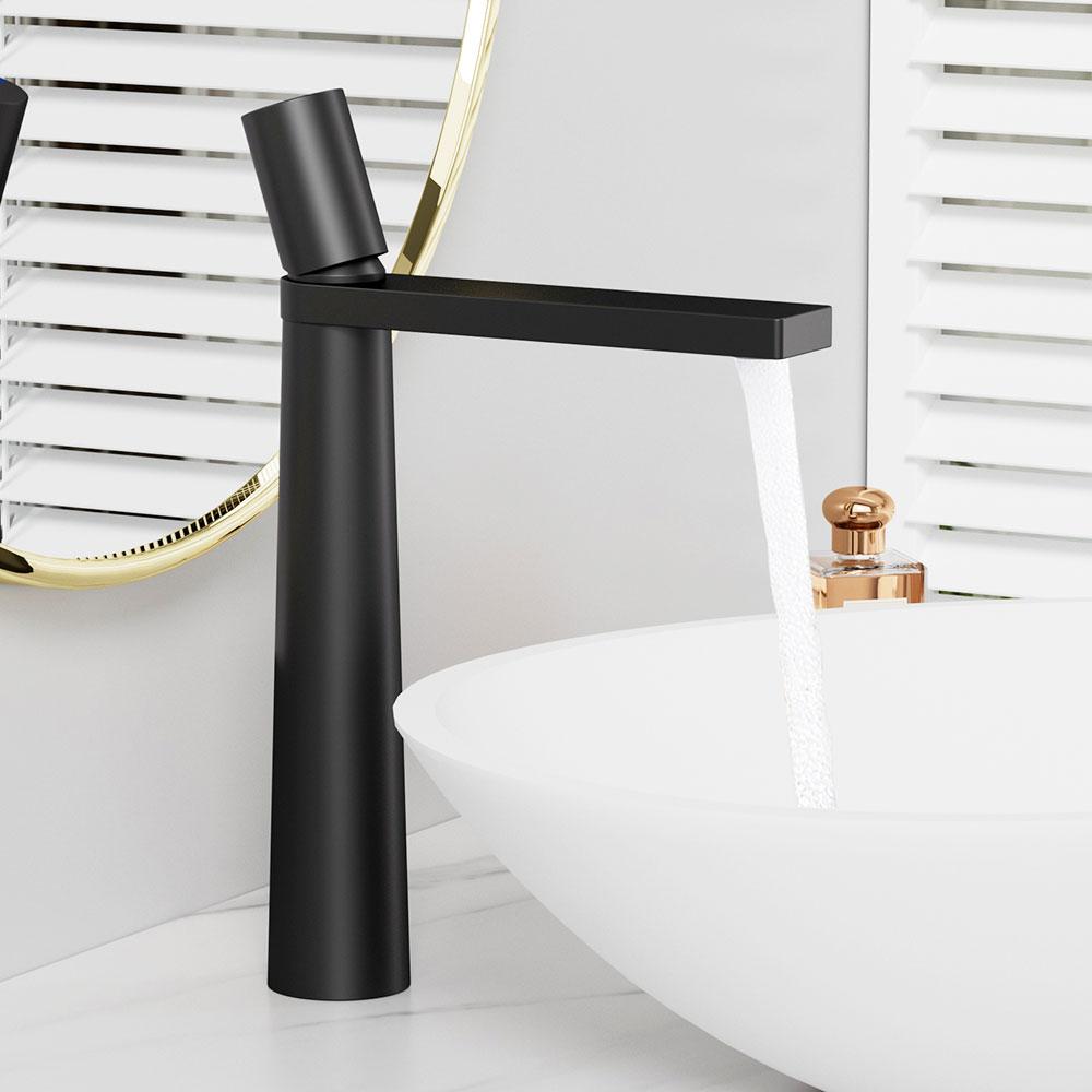 Black Basin Faucet Modern Copper Bathroom Mixer Taps Crane Deck Installation Hot and Cold Water Faucets Sink Faucet for Bathroom
