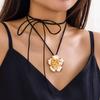 Ethnic style retro flower necklace female niche versatile flannel flower collar necklace