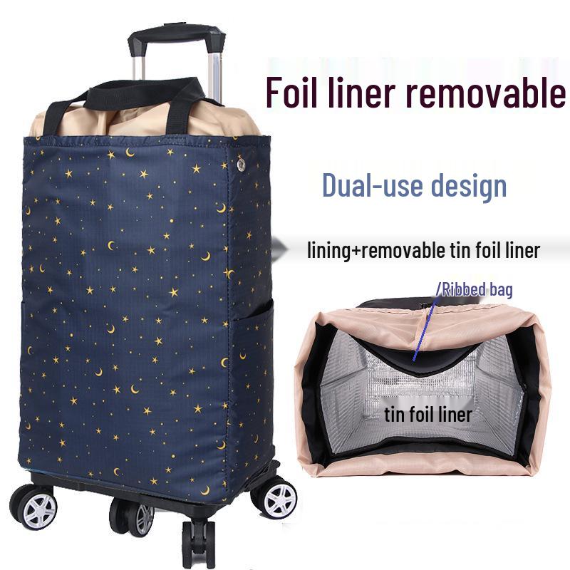 Lightweight Folding Insulated Shopping Cart for Groceries and Home