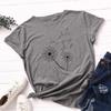 Summer Round Neck Dandelion Printed Top Fashionable Casual Pure Cotton Short Sleeved Women's T-shirts