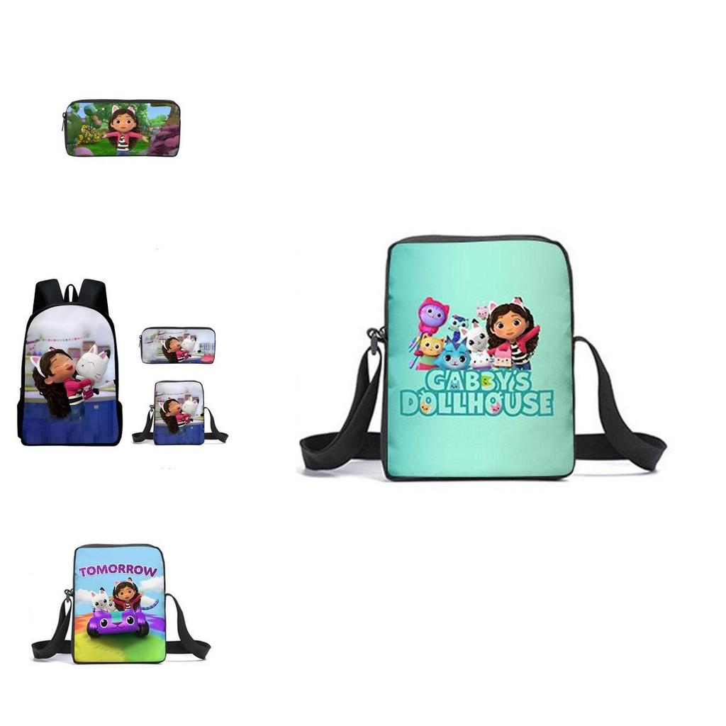 Gabby's Dollhouse Backpack Featuring Stylish Cartoon Design And Adjustable Shoulder Straps For Students