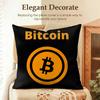 Bitcoin Btc Logo Cool Cushion Cover Natural Linen Organic Fabric DoubleSided Printing Sofa Home Decor Gift Pillow Case