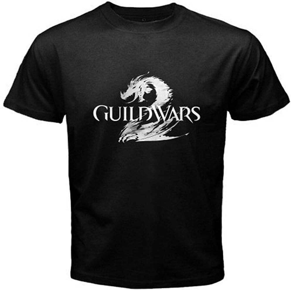 Guild Wars Famous Video Game T Shirt Graphic Top Tee Camiseta Short Sleeve Men T Shirt S чёрный