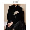HECO Fan Dance Floral Charm New Chinese Style Embroidered Wool Coat
