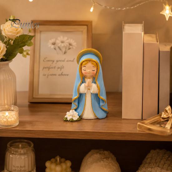 Statua da Giardino in Resina, Statuine di Bambine Carine, Mini Statuetta da Collezione in Preghiera, Decorazione per Camera da Letto Piccole Statue Ornamenti per Casa Ufficio Scrivania
