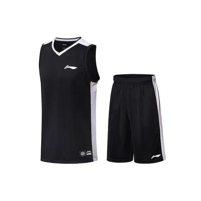 Ensemble Maillot d'Équipe Li Ning Uniforme de Basket-ball Homme Vêtements de Sport Noir AATN061-3
