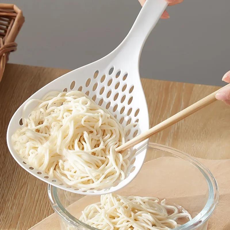 Household Kitchen Tools, Long Handle, Non - Slip, Round Drainage, Mesh Strainer, Large Colander, Nylon Large Strainer