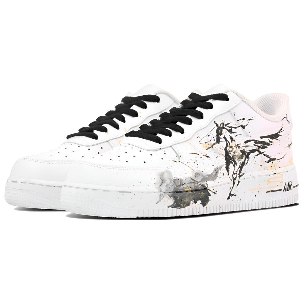 Nike Air Force 1 Abrasion Resistant Low Top Skateboard Shoes Unisex Black White DD8959-100(team696-)