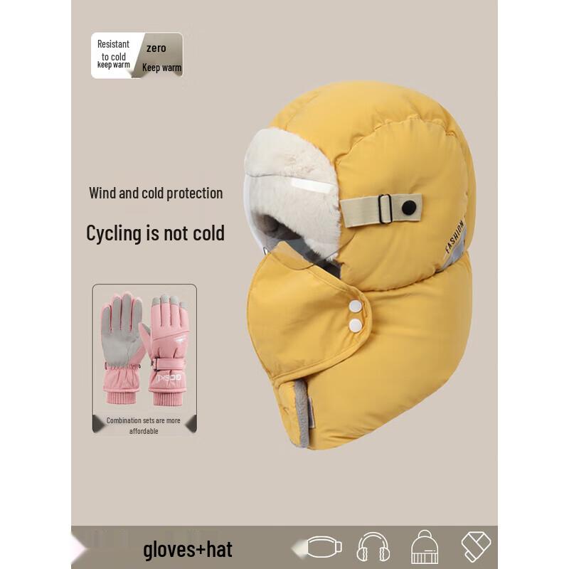 Women's Warm Winter Trapper Hat with Face Mask & Goggles