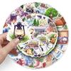 50 Outdoor Travel Graffiti Stickers Cartoon Small Fresh Hand-painted Watercolor Wind Camping Decorative Water Cup Mobile Phone Stickers