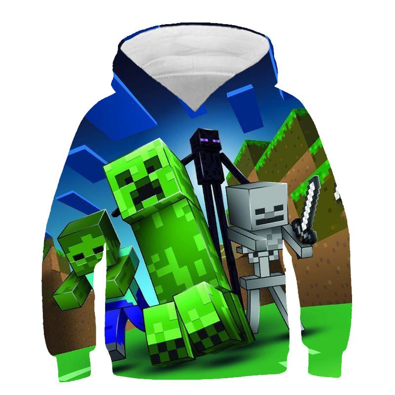 Cool tops 3d Printed Minecraft Hoodie boys girls Children s Cartoon Hoodie Pullover Long Sleeve Children s Cartoon Street 100