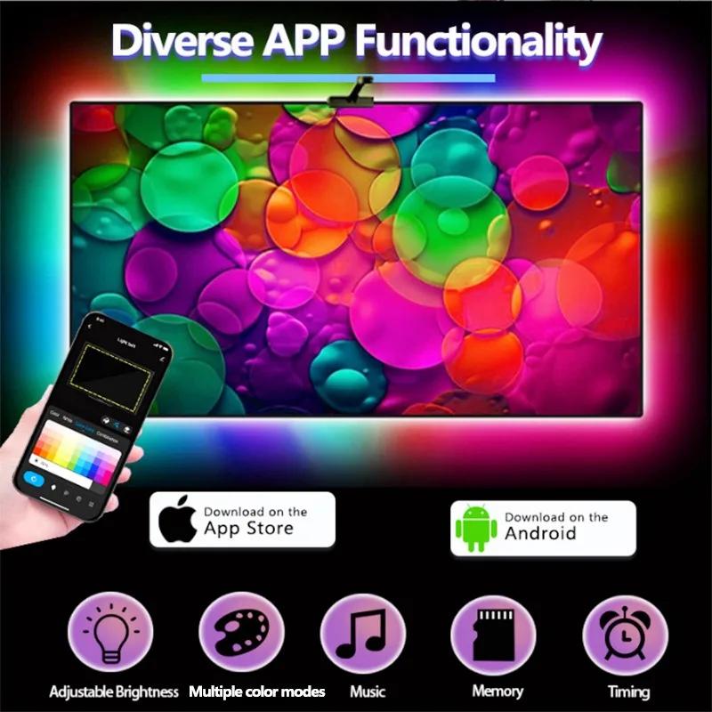 LED TV Screen Sync Light Strip RGBIC Background Ambient Light APP Control for TV Computer Screen Background Decoretions