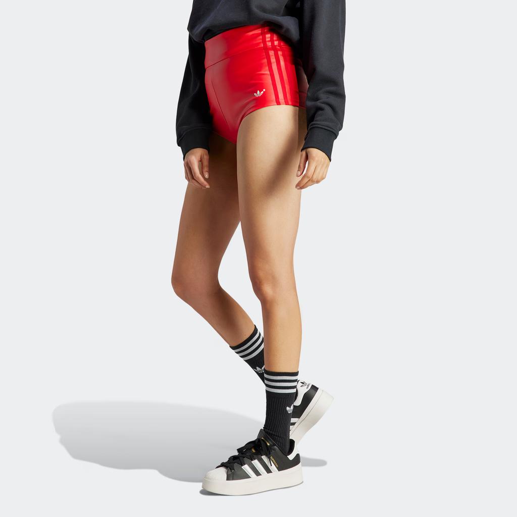 Adidas Originals Trefoil High Waist Slim Shorts Women Bottoms Light-Crimson IB4546