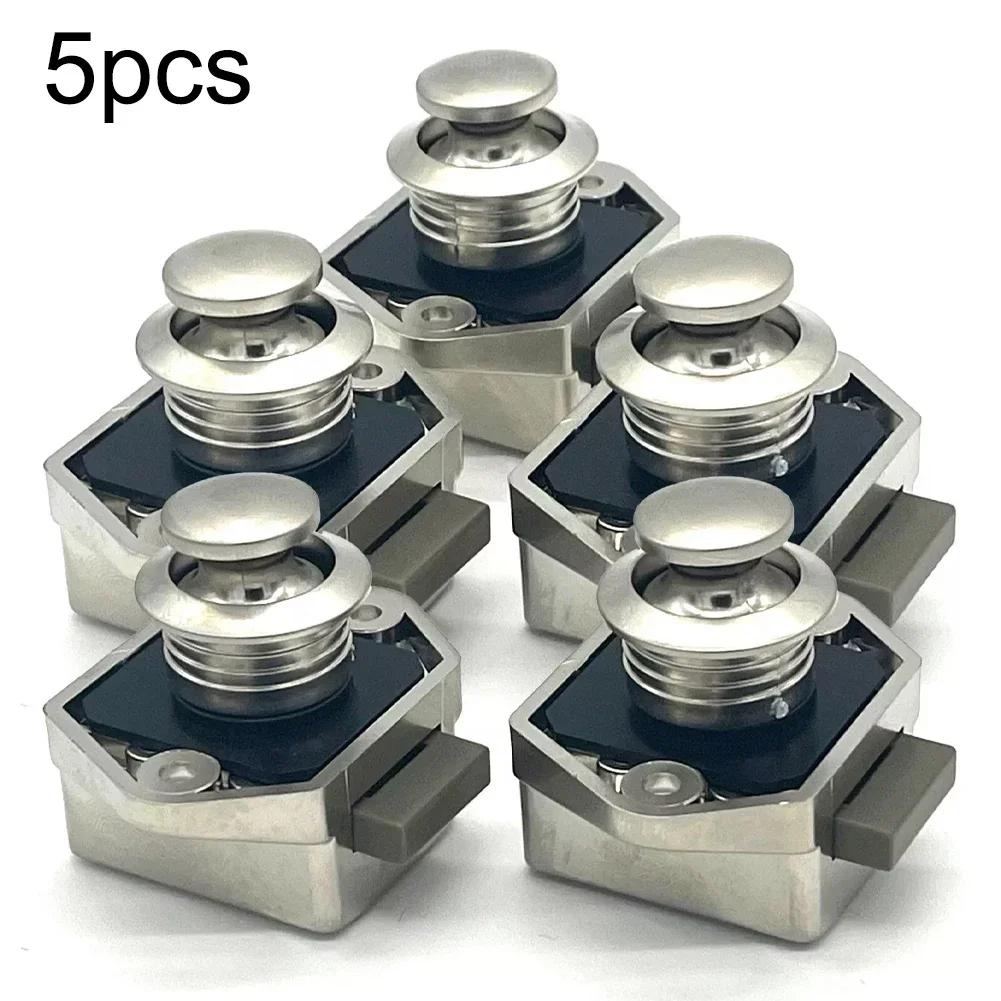 

5Pcs Push Button Cabinet Cupboard Drawer lock Campervan Motorhome RV Caravan Boat Motor Home Cabinet Drawer Latch Button Locks 1