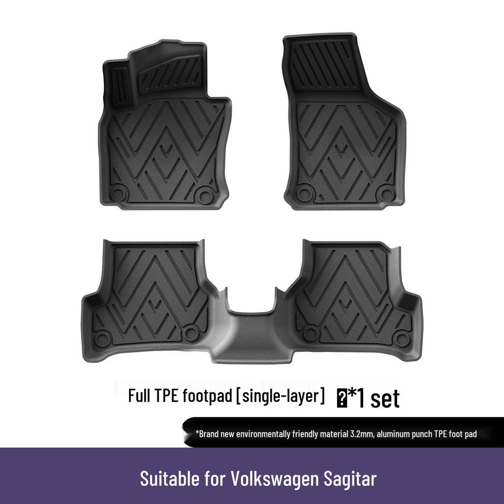 Volkswagen Sagitar TPE Floor Mats (2006-2026): Eco-Friendly, Anti-Slip, Wear-Resistant Mats.