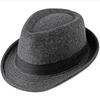 HT2202 Fedora Hüte Winter Herbst Damen Herren Woll-Fedora Hut Oberer Jazzhut Mode Uni Einfarbig Trilby Hüte mit Band Retro Derby Hüte