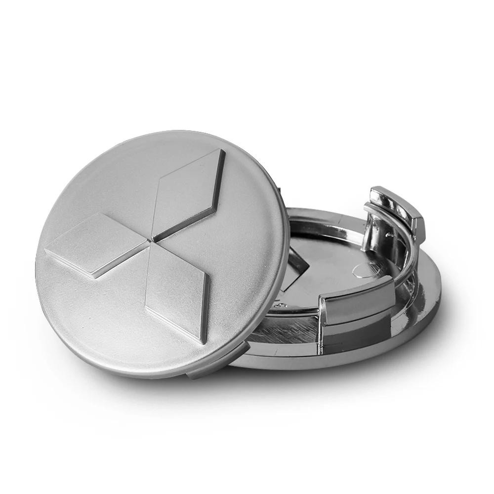 Original 4 Stück 60MM Radnabenkappen Logo Nabenkappen Abzeichen Emblem Für Mitsubishi Ralliart Pajero EX Lancer Outlander Competition