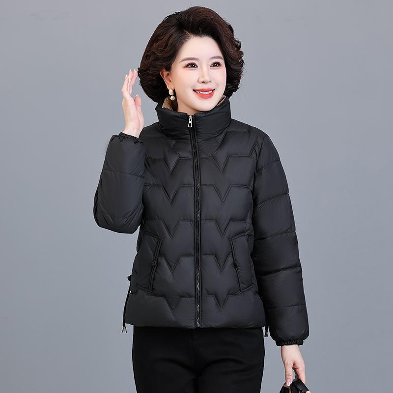 New Cotton-padded Clothes Medium and Old Women's Clothing Winter Loose Large Size Warm Mother Clothing Medium 2 Thickened Cotton-padded Jacket
