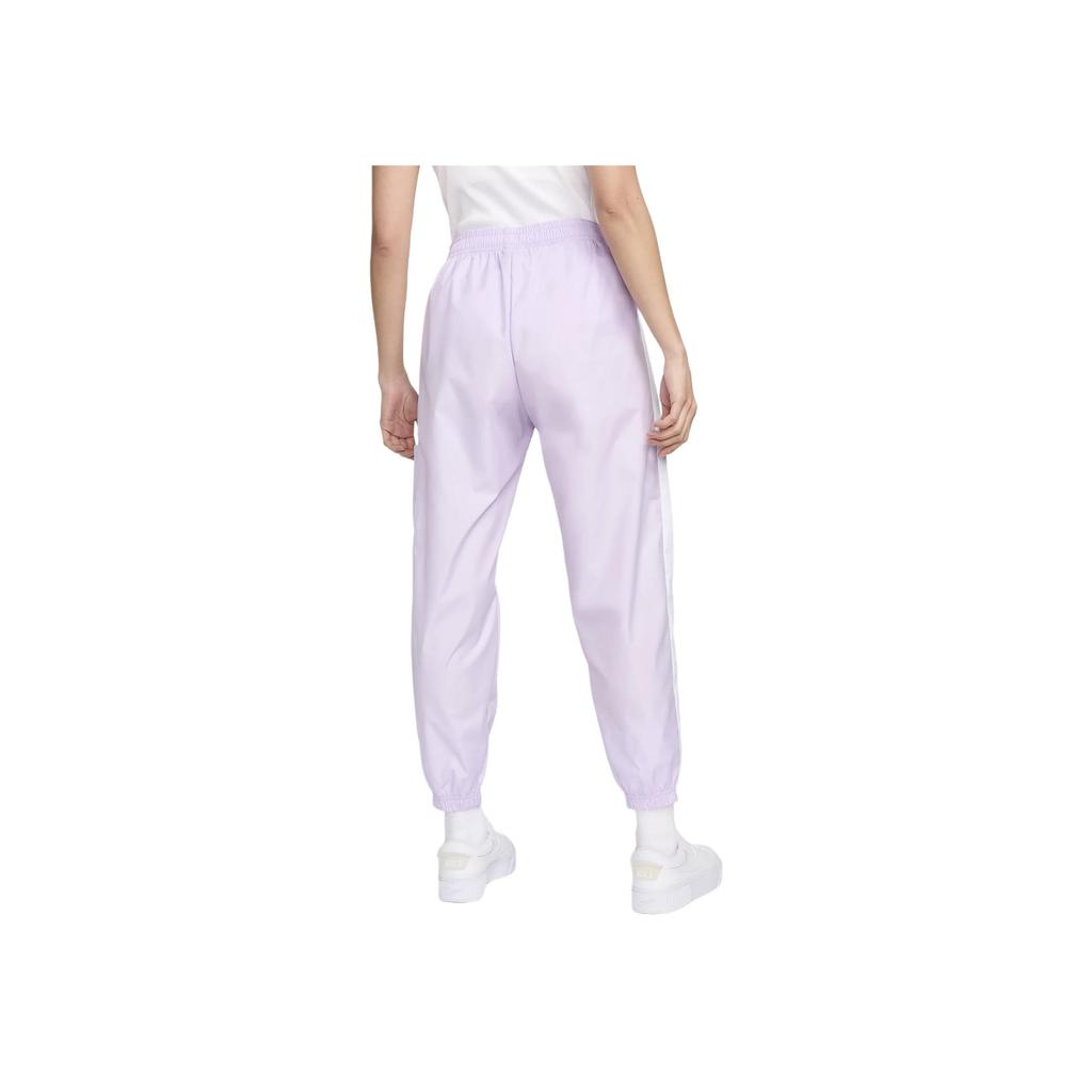 Nike Color Block Design Comfortable Loose Versatile Mid Waist Retro Sports Pants Knitted Sports Pants Women Bottoms Fog-Purple CJ7347-511