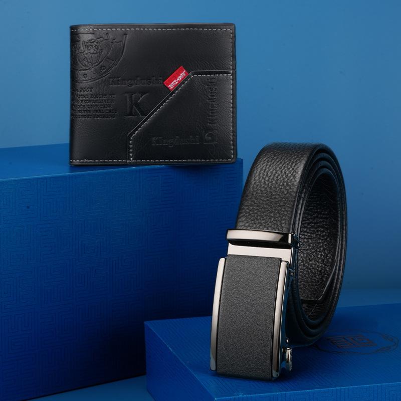 Ceinture Portefeuille Cadeau Aléatoire Homme Boîte Cadeau Boucle Automatique Ceinture Pantalon Ensemble Portefeuille Cadeau Cadeau