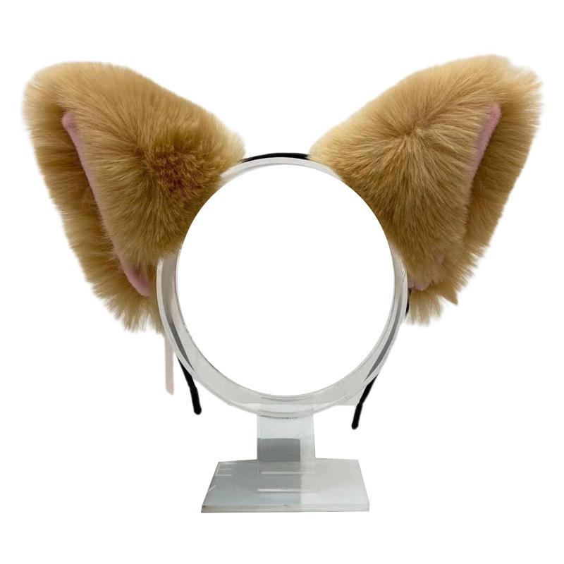 Unisex Cartoon Hoofdband voor Kattenoren Vormige Haarhoepel Pluche Feest Hoofddeksel Haarband Feest Cosplay Kostuum Accessoires brown
