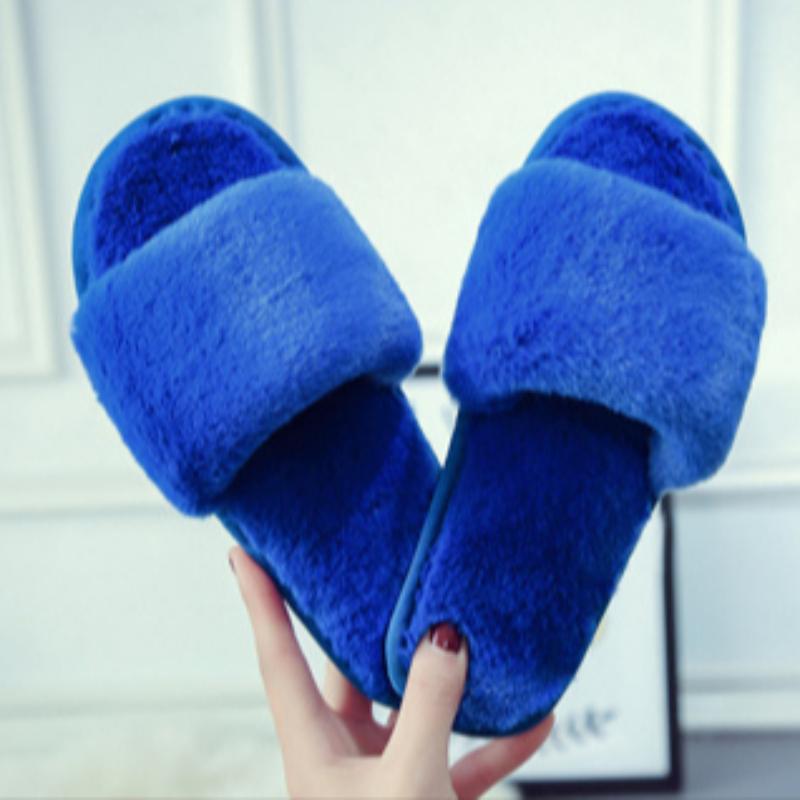 Cotton slippers autumn and winter open toed plush one line mop for living, indoor floor mop, comfortable soft bottom
