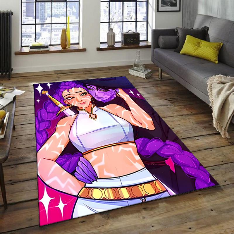 1pc KPop Demon Hunters RUMI7 Design Area Rug - Non-Slip, Soft & Cozy Floor Mat for Living Room, Bedroom, Office - Indoor/Outdoor Decorative Carpet