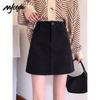 MJ STYLE Women's Corduroy A-Line Mini Skirt