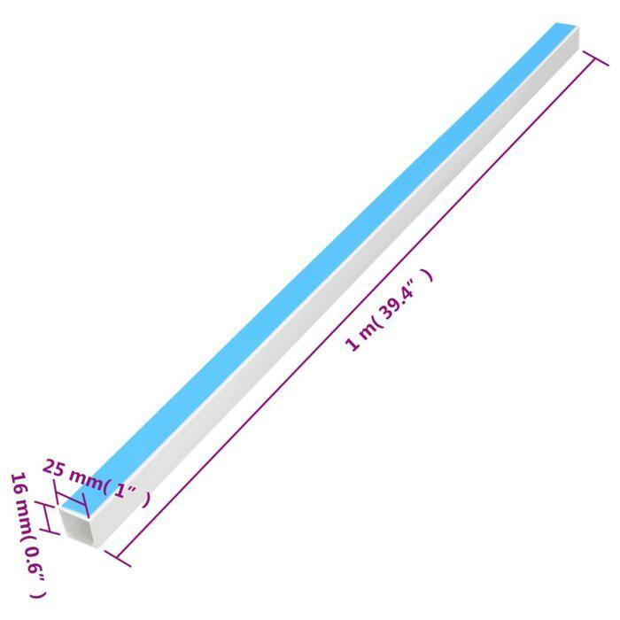 VidaXL Self-Adhesive Cable Duct, Wall Cable Cover with Side Strip, Cable Management Living Room Home Office 155944