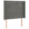 Vidaxl Bed Headboard with LED, Light Gray, 83X16X118/128 Cm, Velvet