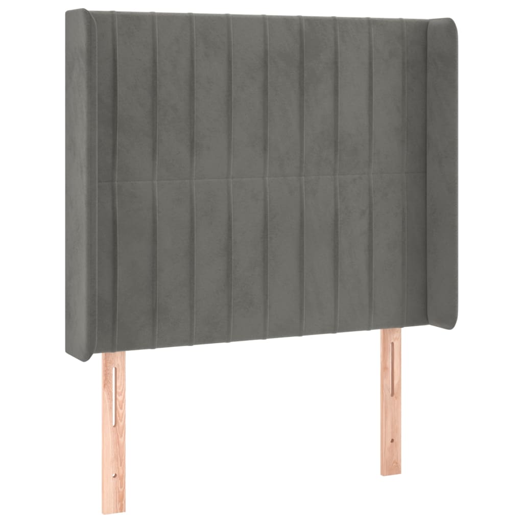 Vidaxl Bed Headboard with LED, Light Gray, 83X16X118/128 Cm, Velvet