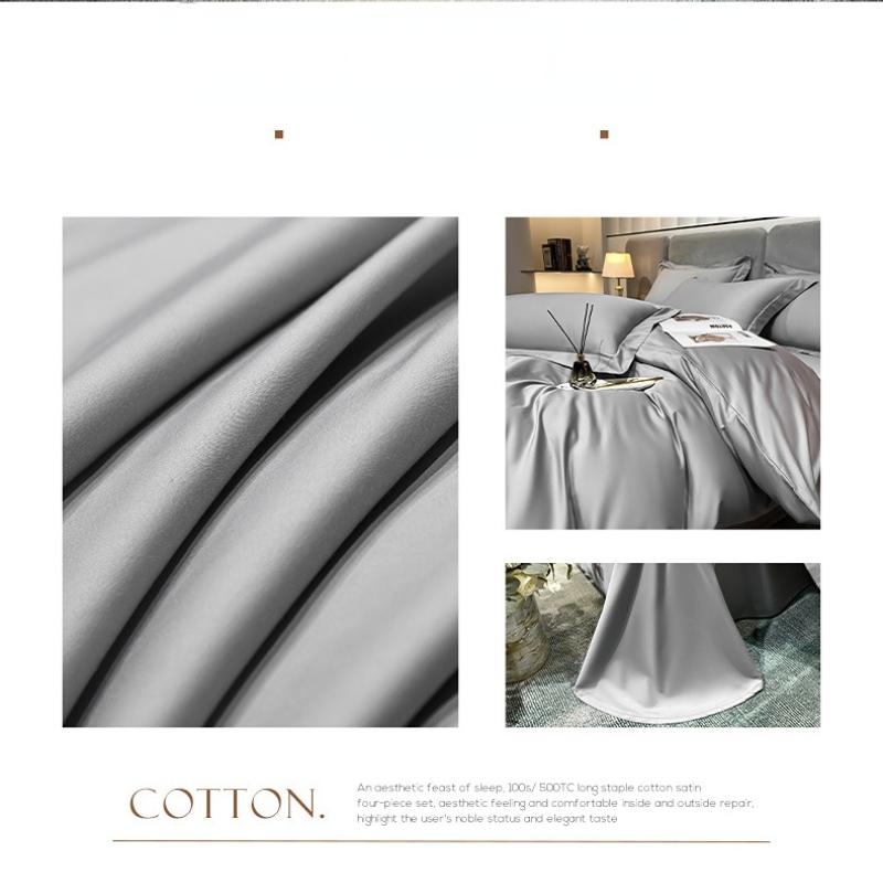 Class A 200 Thread Count Long Staple Cotton Four Piece Set Pure Cotton Bed Sheet Quilt Cover Four Seasons Light Luxury Nantong Bedding