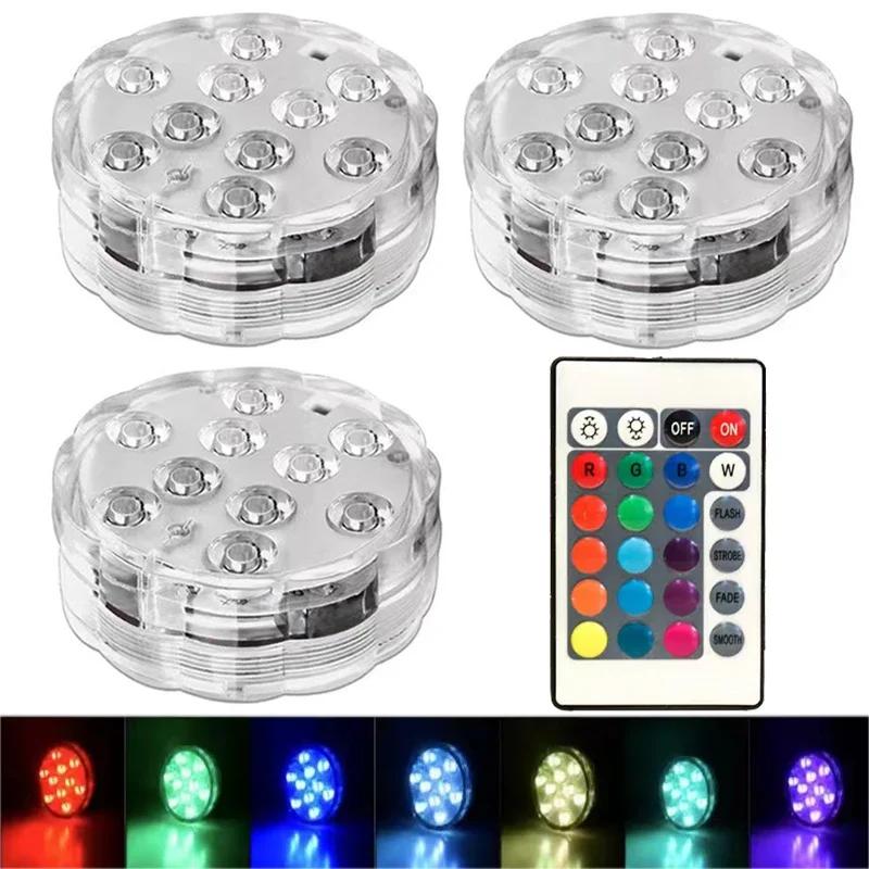 Waterproof Underwater Light, Submersible LED Lights, with Remote Control,  Tub Lamp 16 Colors Changing Shower Lamps