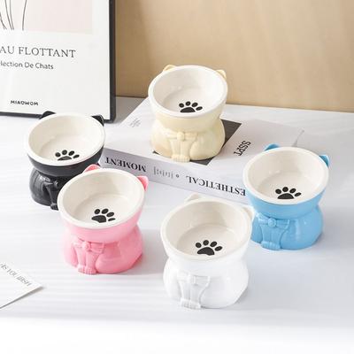 Creative Pet High Foot Bowl Ceramic Dog Food Feeding Basin Pet Supplies Cat Bowl  Kitten Puppy
