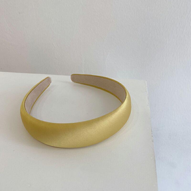 Custom Logo Women French Retro Solid Hair Band Simple Satin Silk Surface Hair Accessories Gentle Sponge Headband