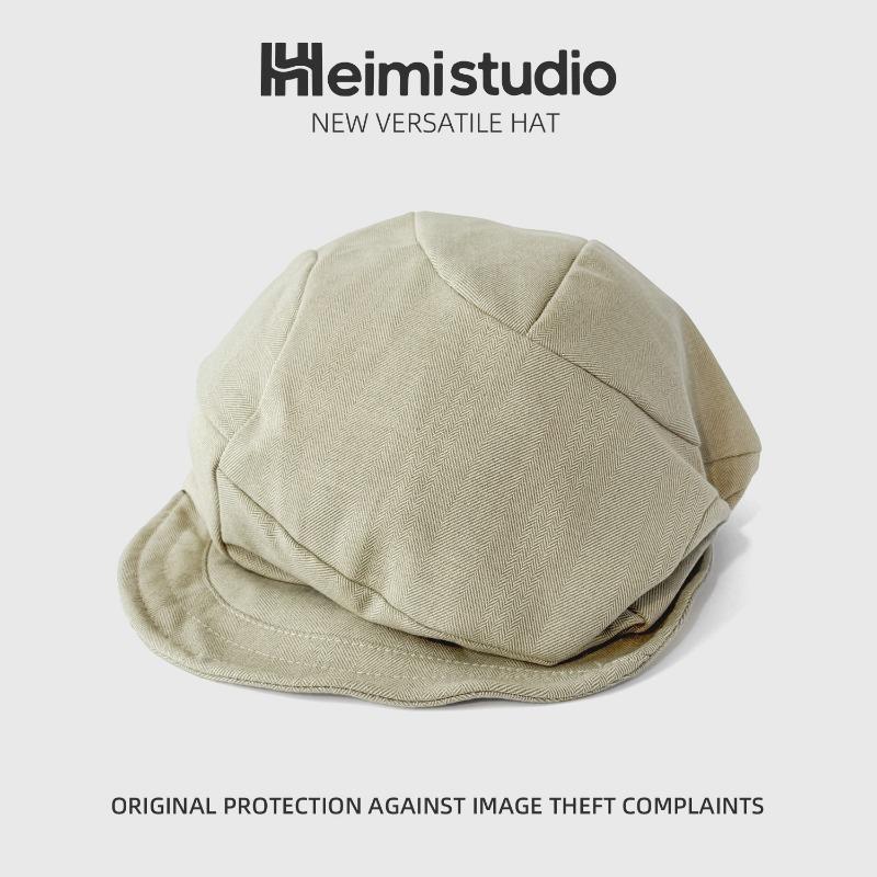 

25 Ранняя осень новая модель кепка газетчика ниша ветер большая окружность головы осенняя солнцезащитная шляпа женская M（56-58cm） хаки