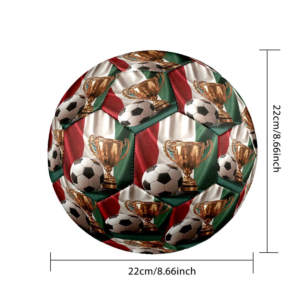 1 ud. Balón de Fútbol Talla 5 con Escudo de Fútbol de México para Oficina, Adecuado para Partidos de Práctica/Entrenamiento de Torneo, Ligero y Duradero mxg7032