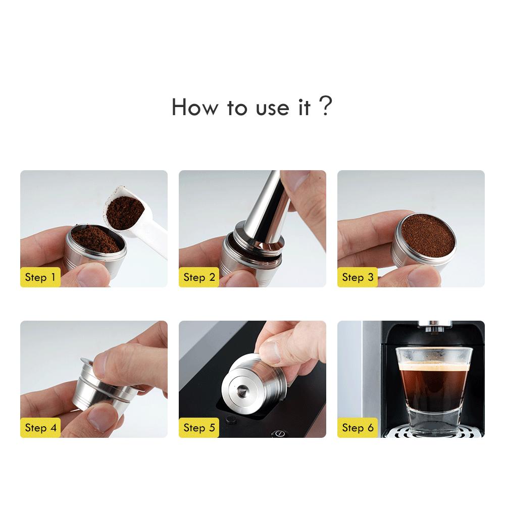 Kaffeestampfer aus Edelstahl 304 zum Pressen von Espressopulver für Dolce Gusto Nespresso Kapseln und Siebträger