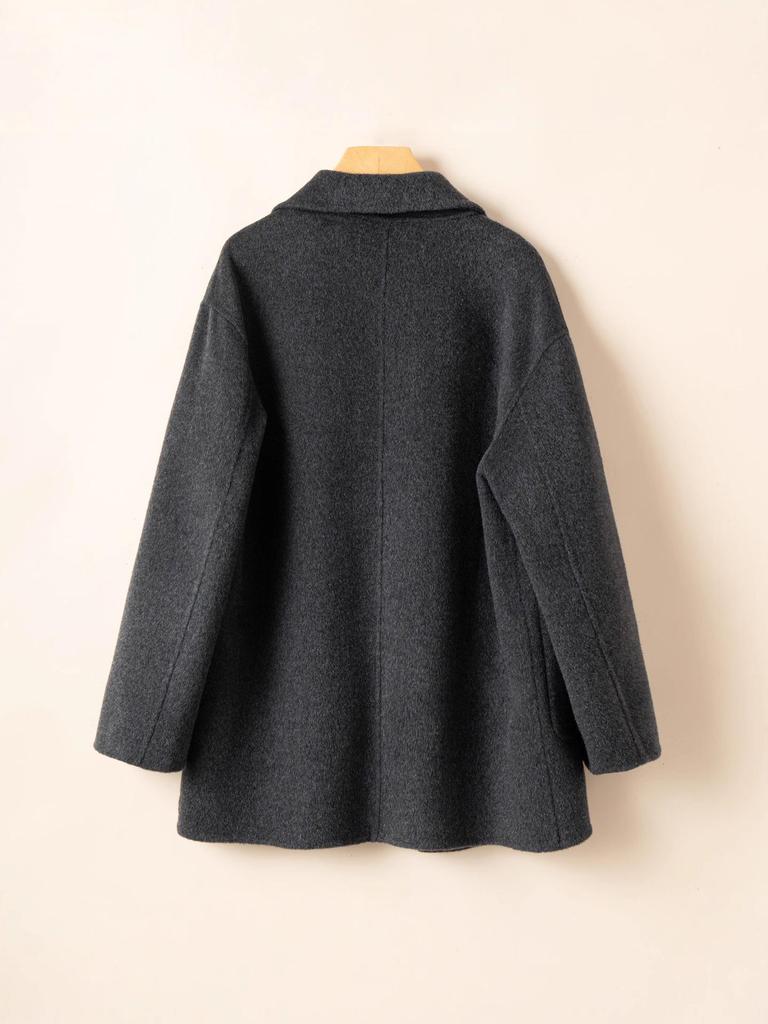 Women's 100% Wool Double-Faced Cashmere Mid-Length Coat - Versatile, High-End Suit Jacket for Petite Sizes