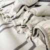 Stripe Style Fitted Sheet with Elastic Bands Non Slip Adjustable Mattress Cover for Double King Queen Bed 90x200 150x200 180x200