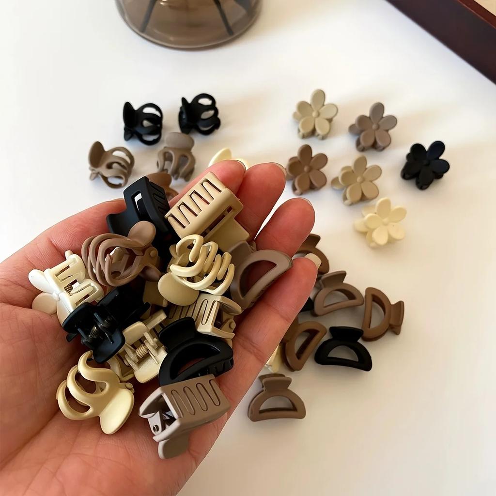 10/30pcs brown mini hair clips, bang clips, flyaways, headbands, hairpins - suitable for cute girls' daily life, school