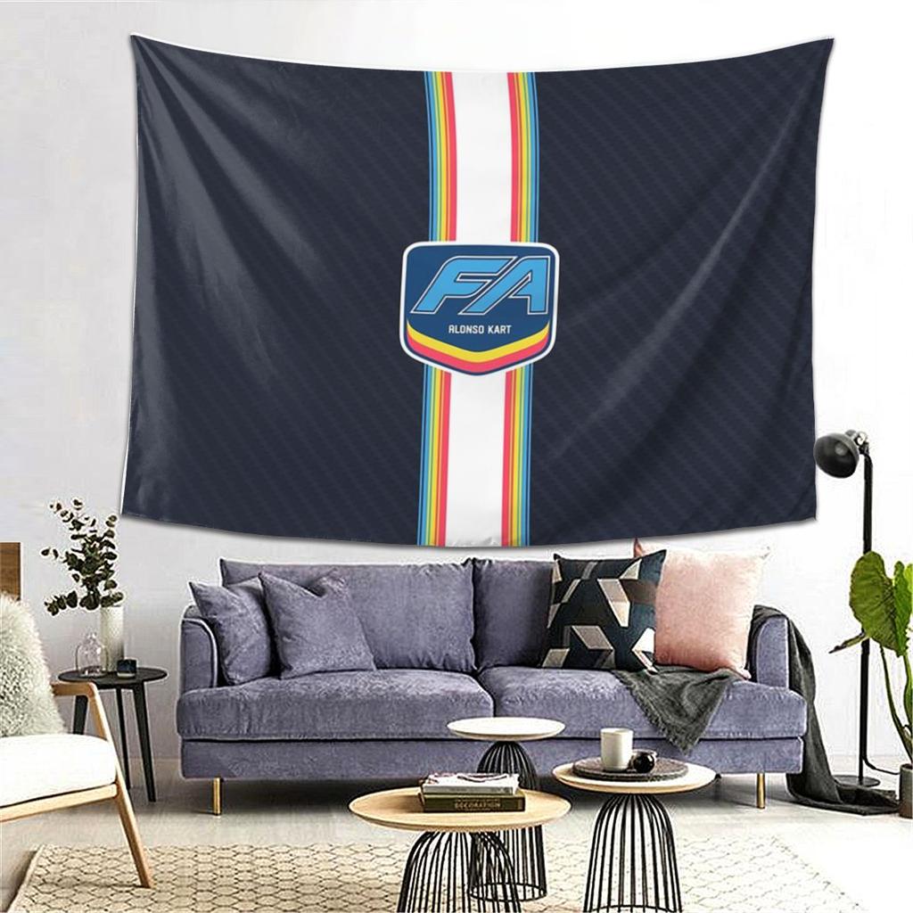 FA Alonso Kart Tapestry Wall Hanging Aesthetic Home Decor Tapestries for Living Room Bedroom
