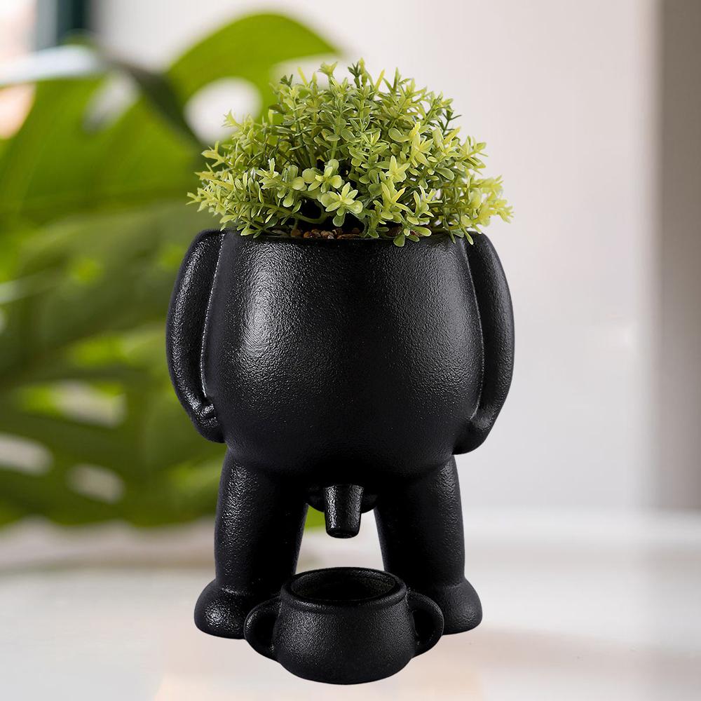 Spoof Ceramic Peeing Potted Plant Wear Resistant Flower Planter Resuable Desktop Plant Display Pot for Bedroom Patios Desk