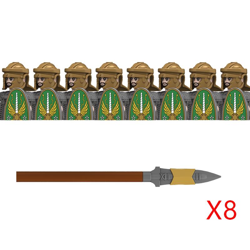 Middle Roman Series Building Blocks Castle Medieval Military Knight Soldier Figures Legion Army Warrior Shield Bricks Toys Gifts