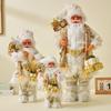 Santa Claus Ornament - Classic Variety of Designs, Holding a Gift or Welcome Sign) - Heavy Duty Base Indoor and Outdoor Home Gar