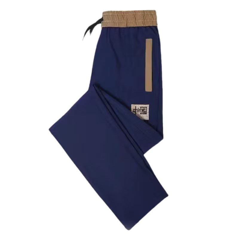 Summer Thin Men's Straight Casual Pants Men's Loose and Tight Waist Chinese Trendy Brand Sports Quick-drying Men's Pants