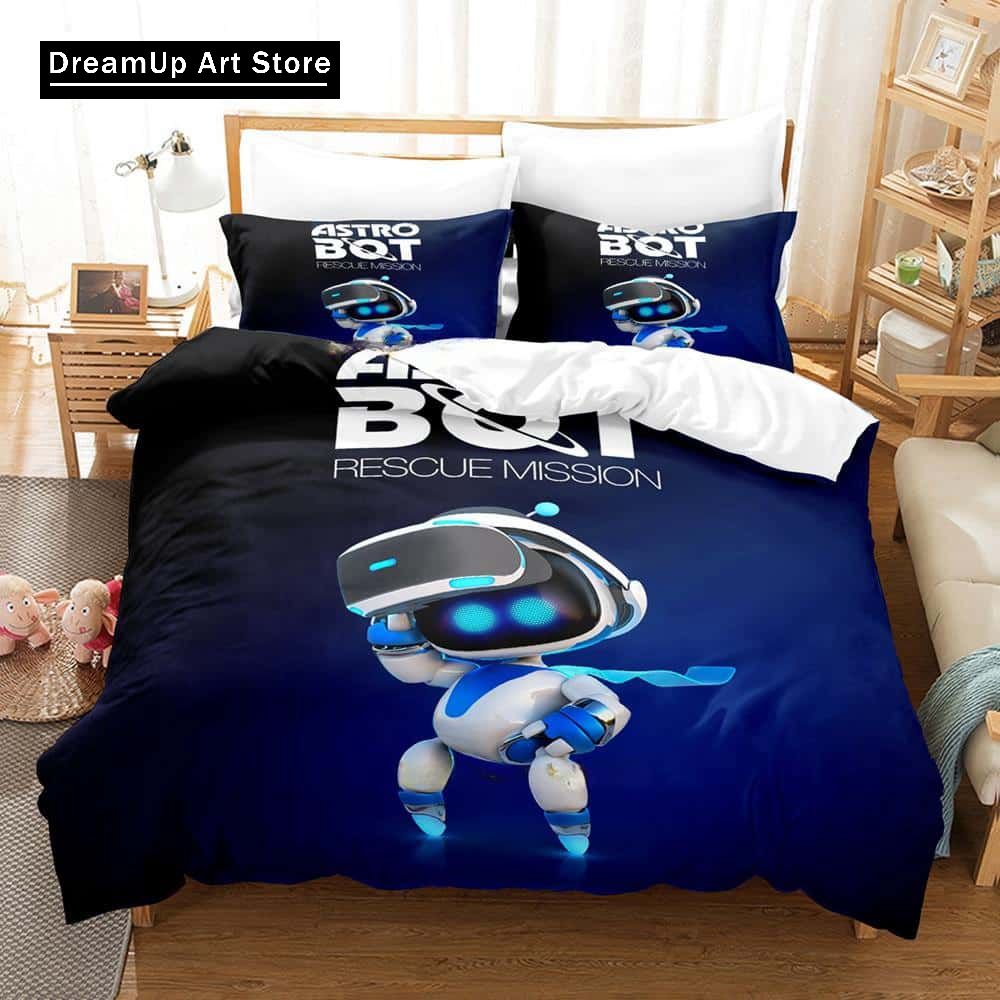 3D tisk Anime Astro Bot Ložní souprava Single Twin Full Queen King Size Postel Dospělý/Dětská ložnice Sady povlečení na peřinu Bytový textil