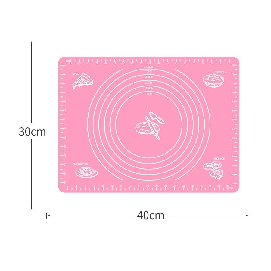 Multicolor Silicone Baking Mat Baking Sheet Pizza Dough Mat Soft Rolling Pastry Board Cutting Fondant Cake Dough Pad Bakeware