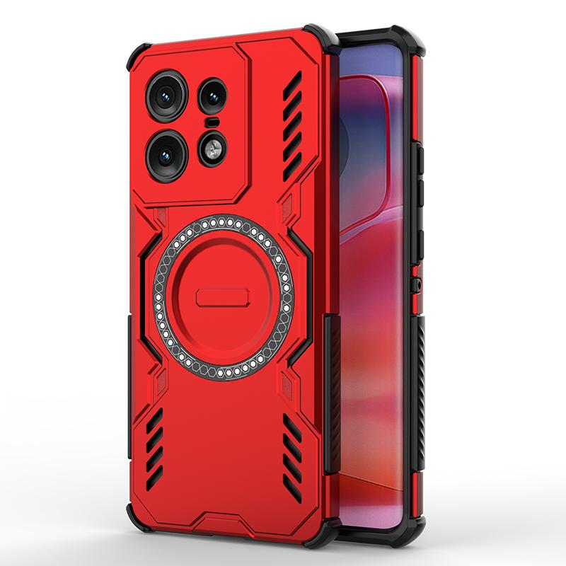 KEYSION Hollow Heat Dissipation Case for Motorola Edge 50 Pro 5G Silicone+PC Magnetic Cooling Shockproof Phone Cover for Edge 50 Pro