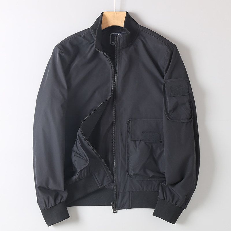 Men's Multi-Pocket Workwear Jacket, Spring and Autumn Versatile Flight Suit, American Casual Baseball Jacket